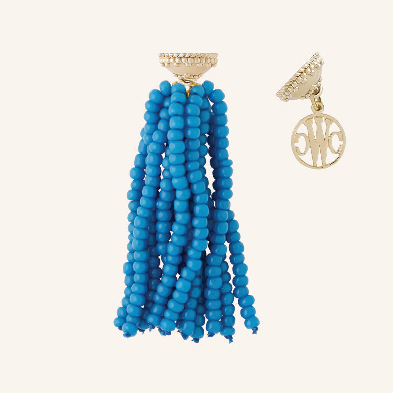 French Blue Glass Tassel