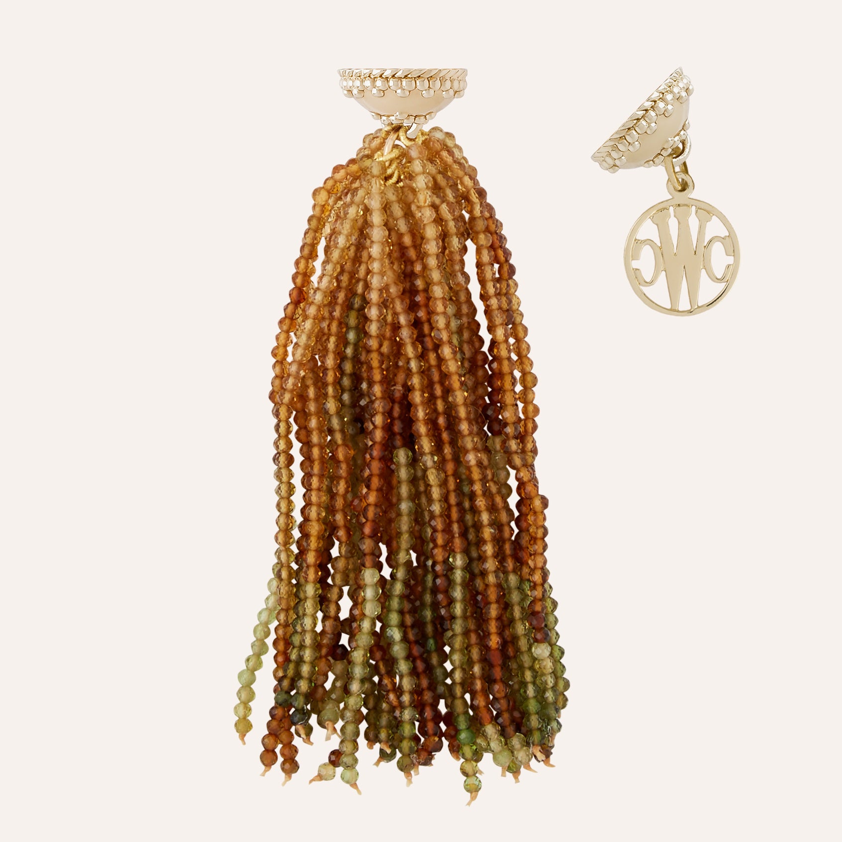 Michel Brown & Green Zircon Tassel