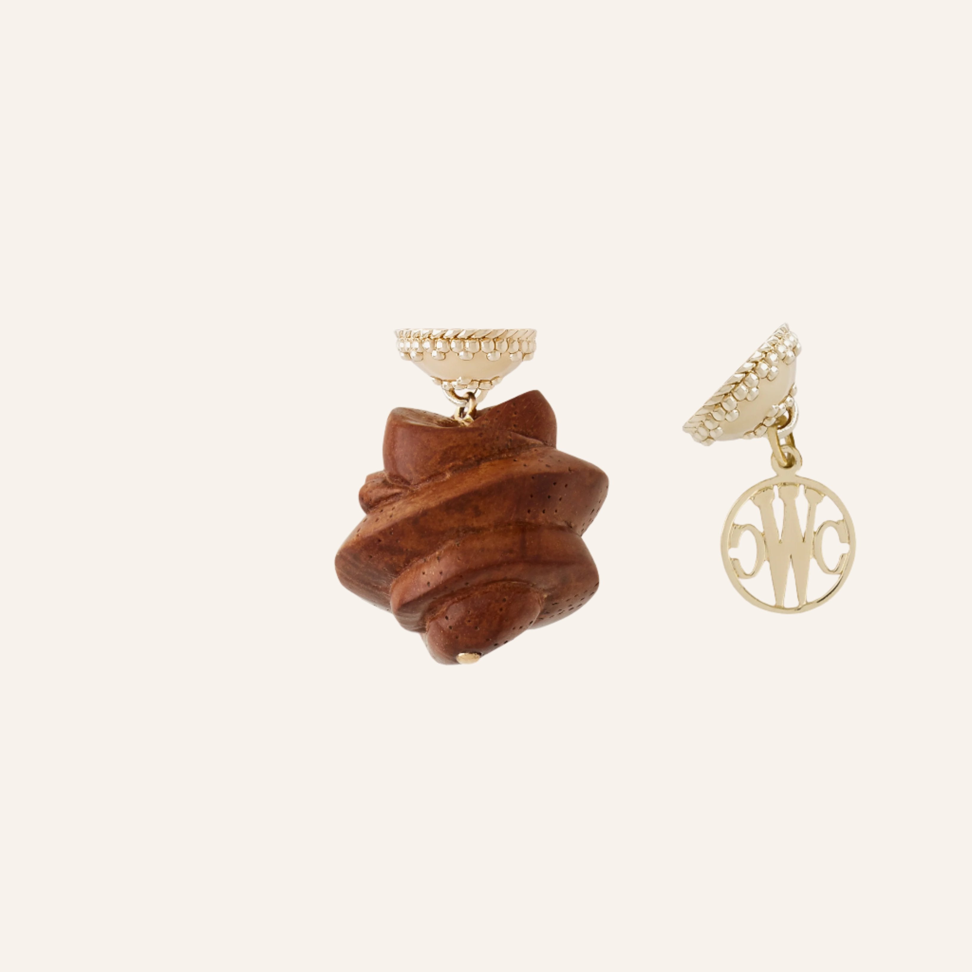 Litchi Wood Chinese Zodiac Snake Tag