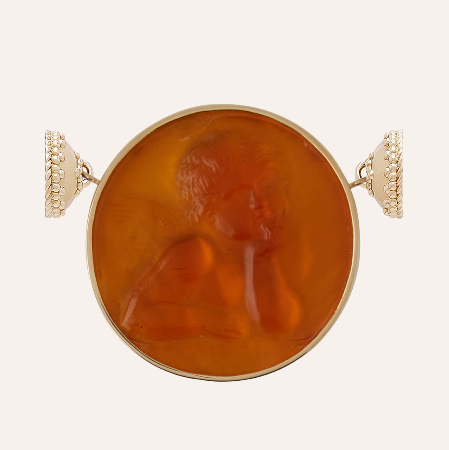 Classic Cherub Orange Chiara Glass Centerpiece