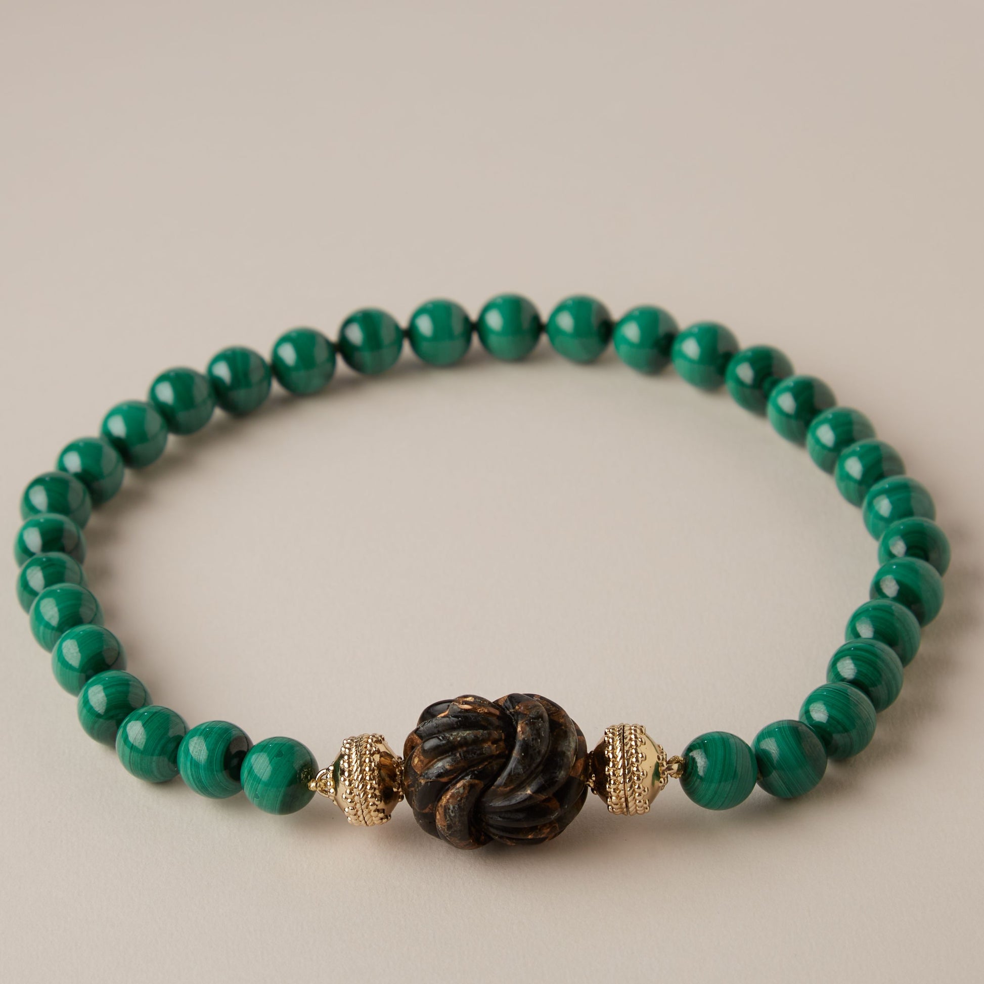 Victoire 12mm Green Malachite Necklace