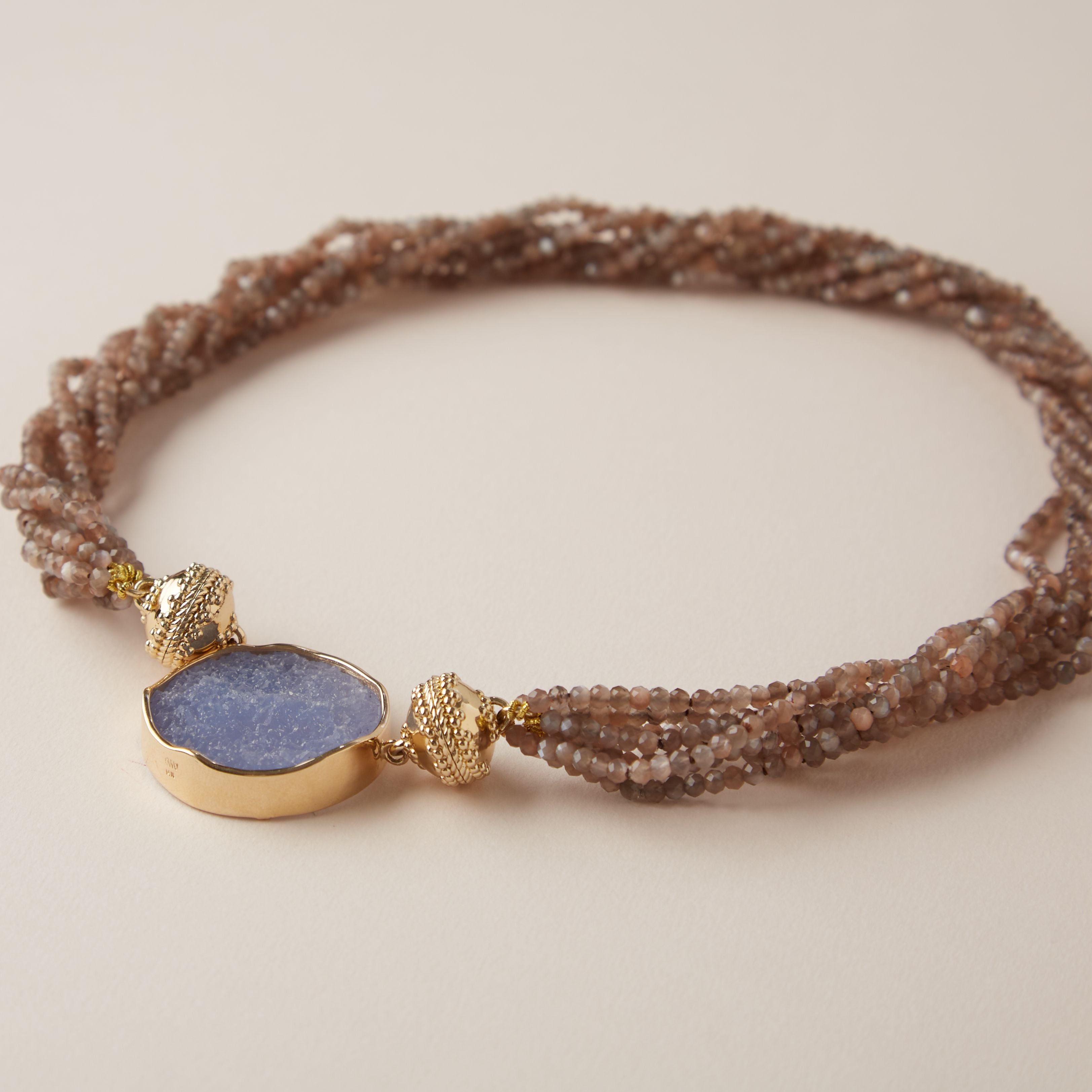 Michel 3mm Brown Moonstone Multi-Strand Necklace