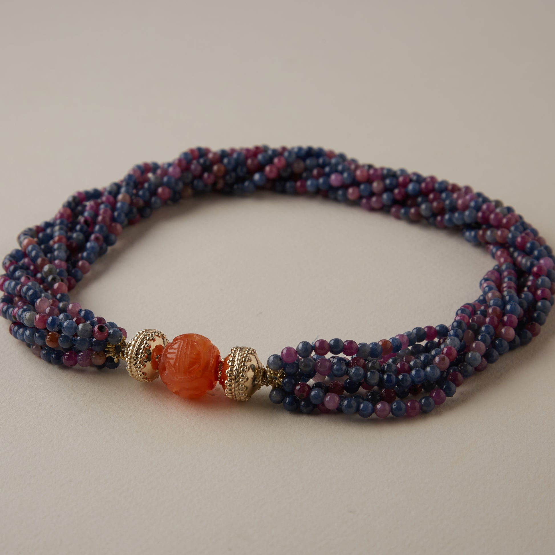 Asian Carved 17mm Carnelian Centerpiece