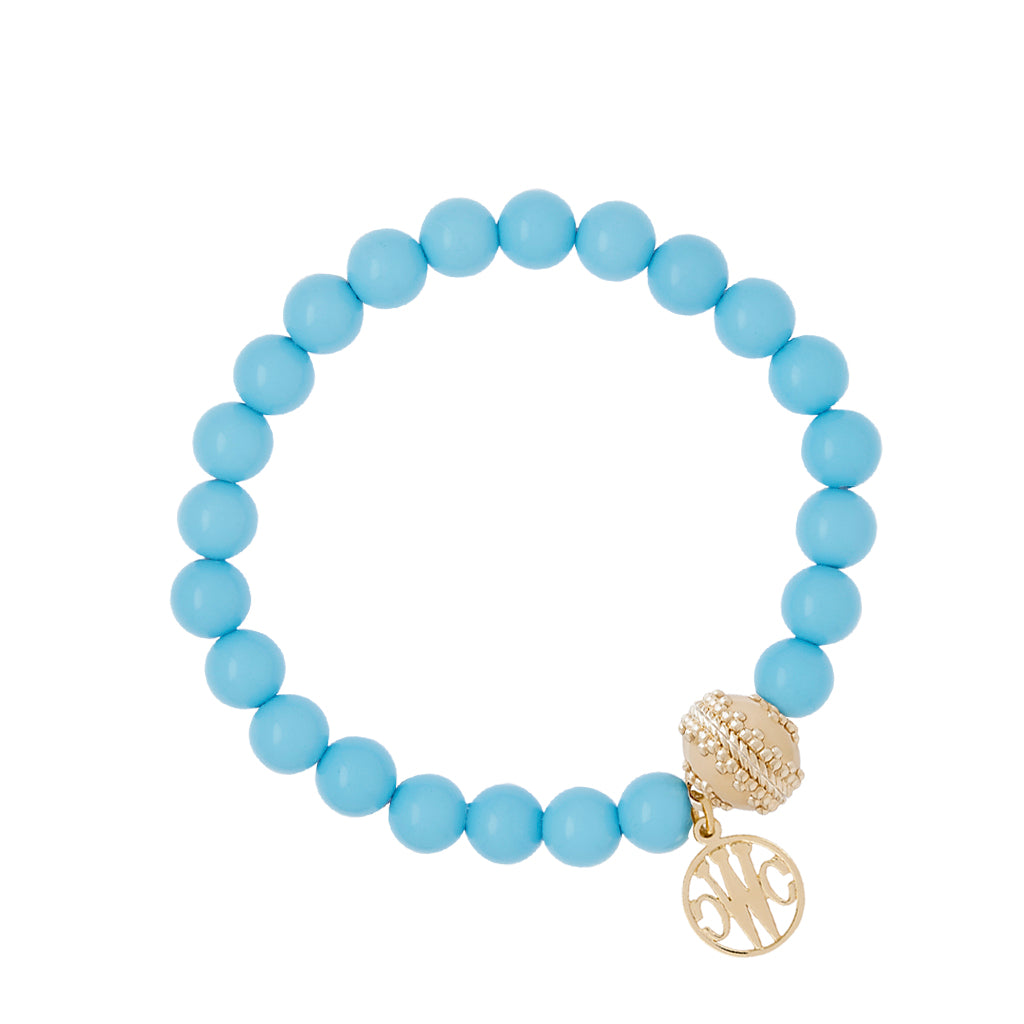 Victoire Reconstituted Turquoise Stretch Bracelet 7mm