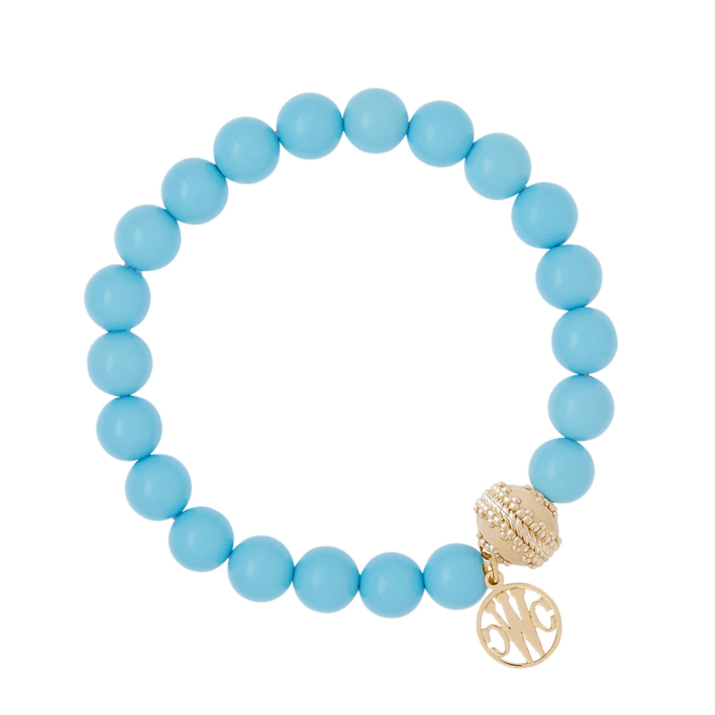 Victoire Reconstituted Turquoise Stretch Bracelet 8mm
