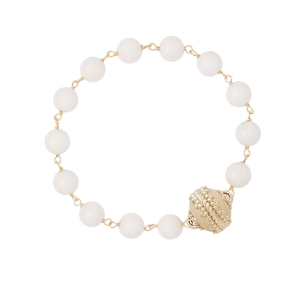 Caspian Victoire White Agate 8mm Bracelet