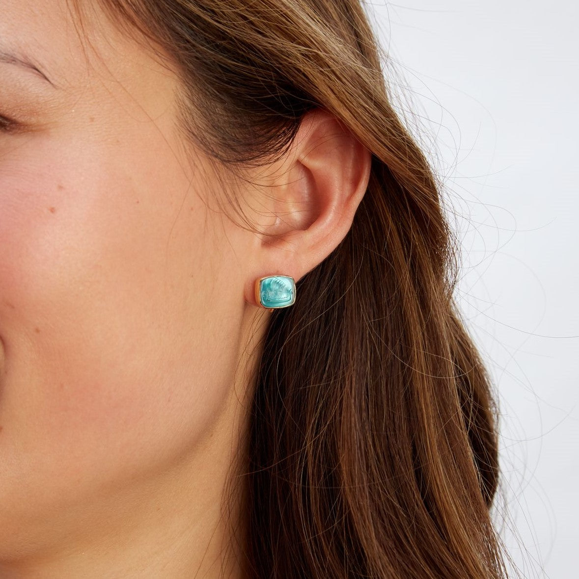 Italian Glass Paraiba Sail Boat Earrings