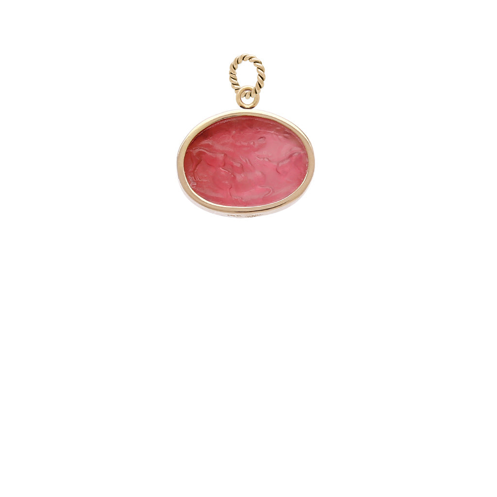 18K Classic Hunting Scene Italian Glass Charm