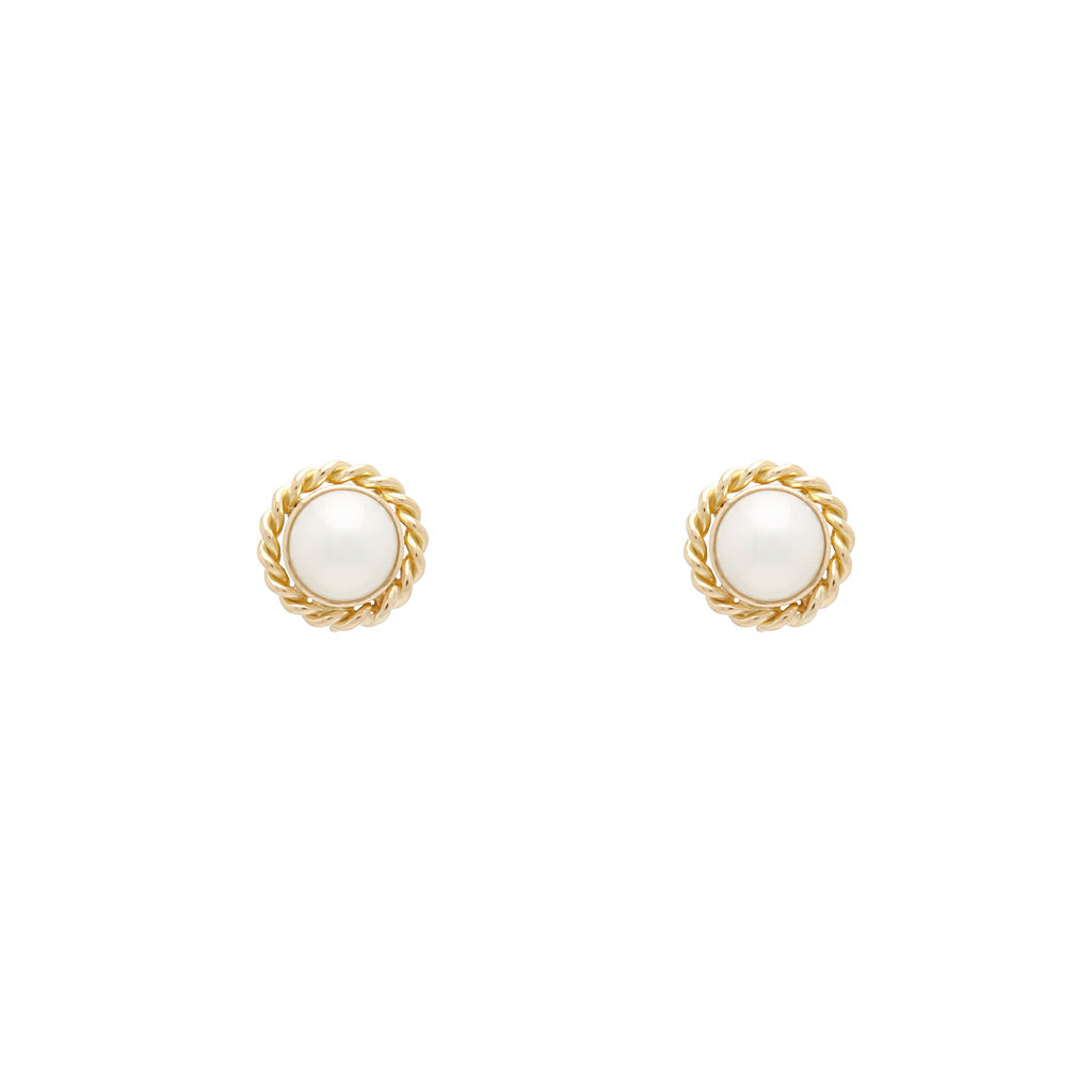 18K Small Pearl Earrings