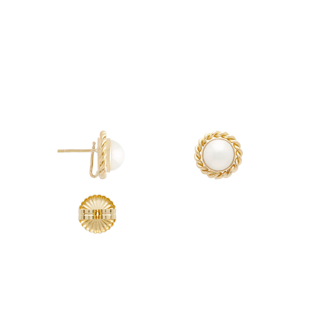 18K Small Pearl Earrings