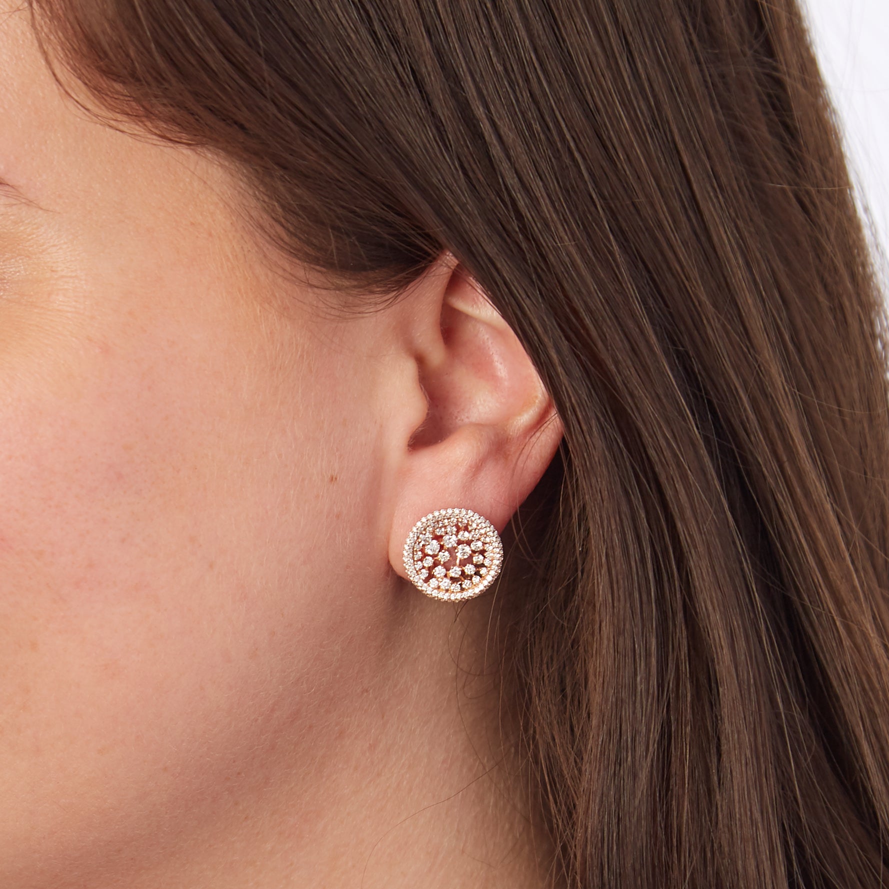 Celestial 18K Rose Gold & Diamond Earrings