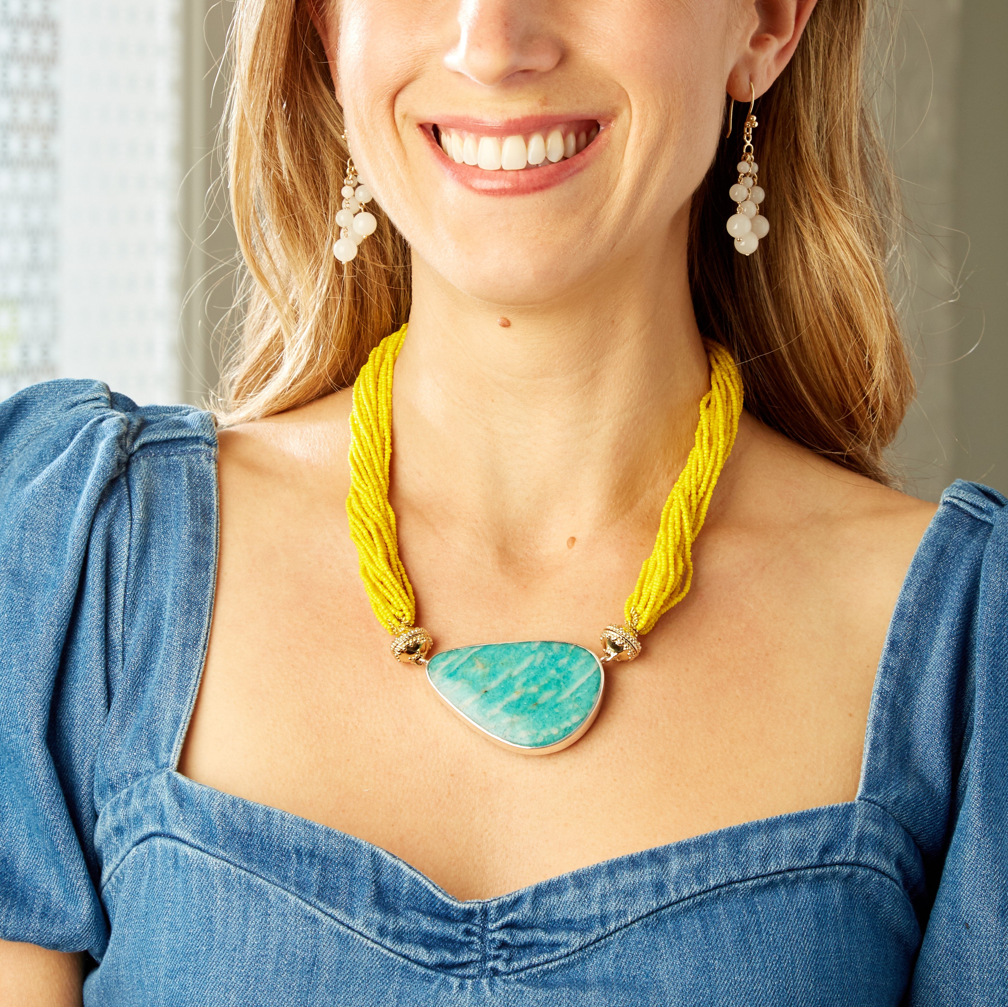 Emily Sunflower Multi-Strand Necklace