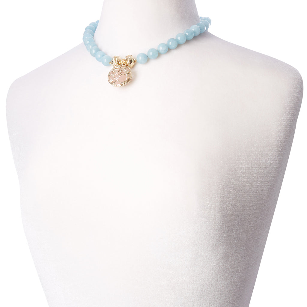 Victoire Aquamarine 12mm Necklace