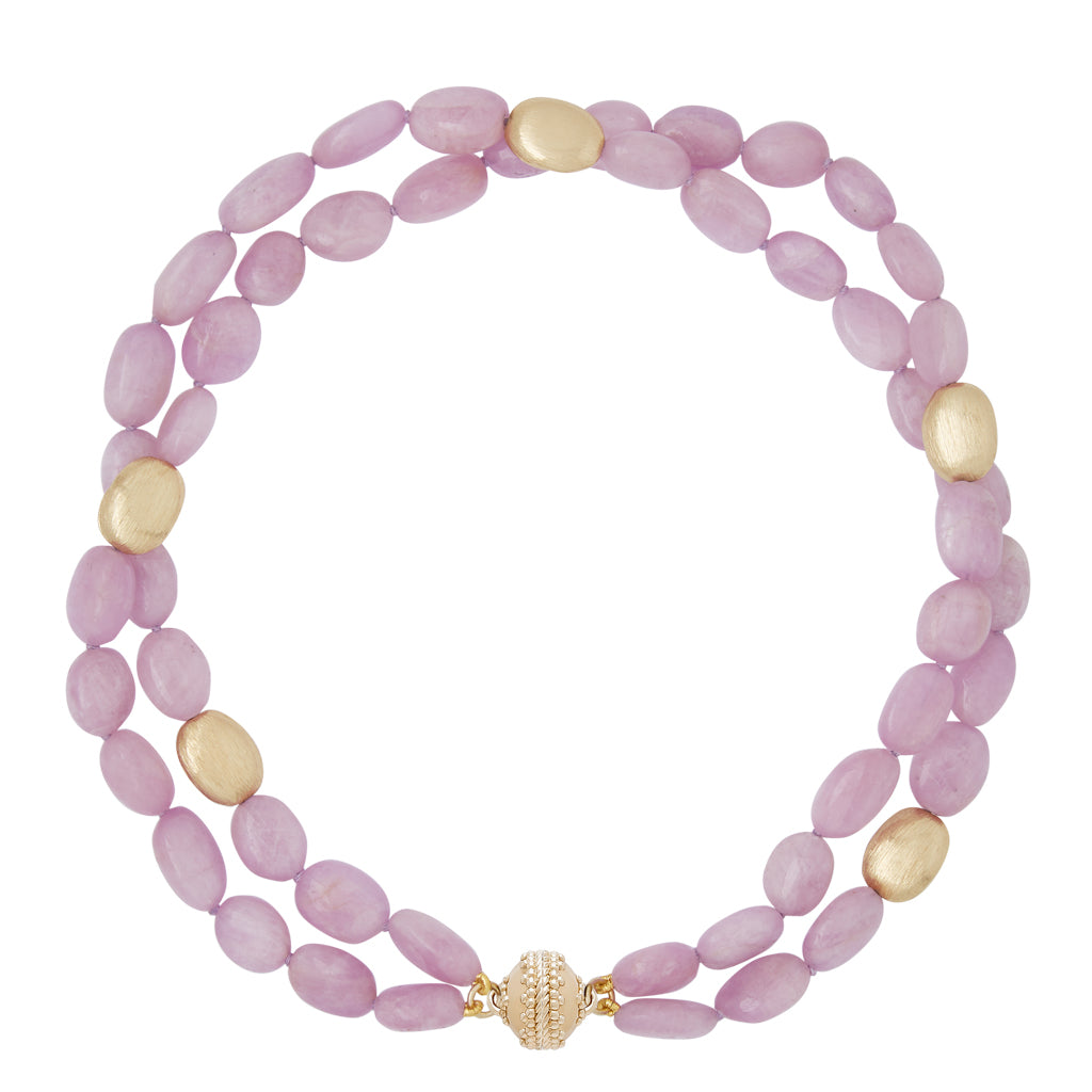 Gold Rush Kunzite Double Strand Necklace