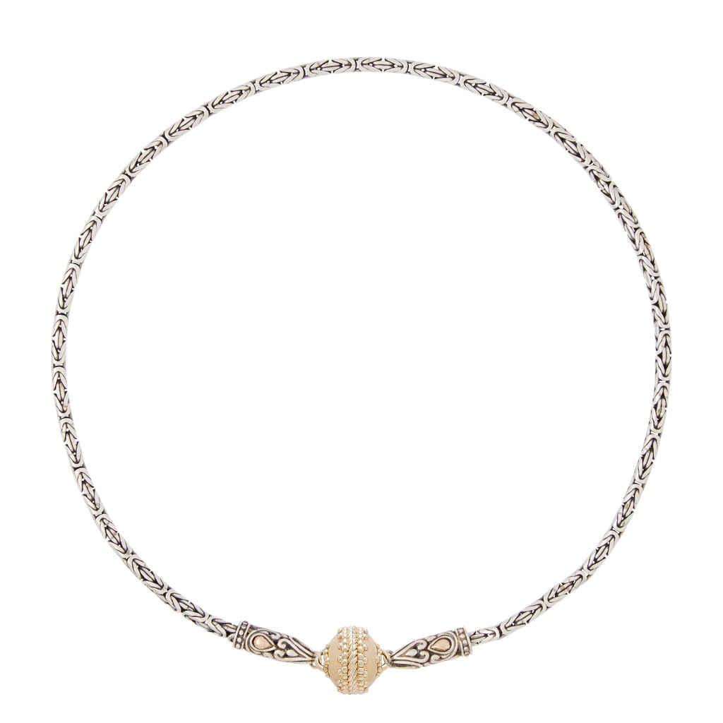 Tibetan Treasure Sterling Silver Byzantine Chain