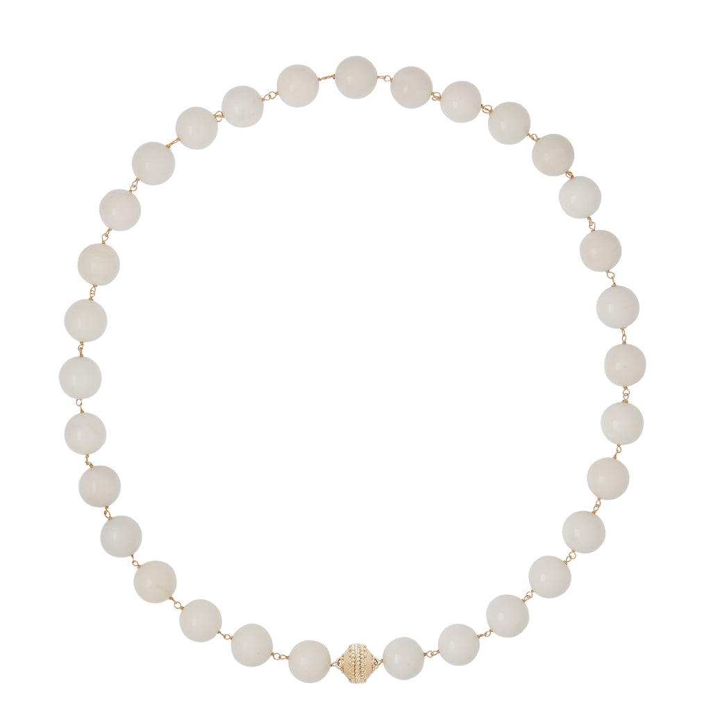 Caspian Victoire White Agate 16mm Necklace