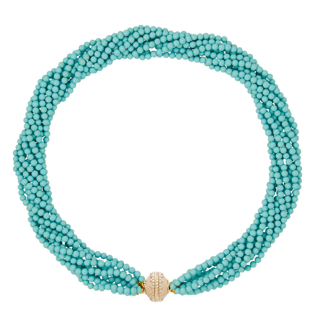 Victoire Kingman Turquoise 3mm Multi-Strand Necklace