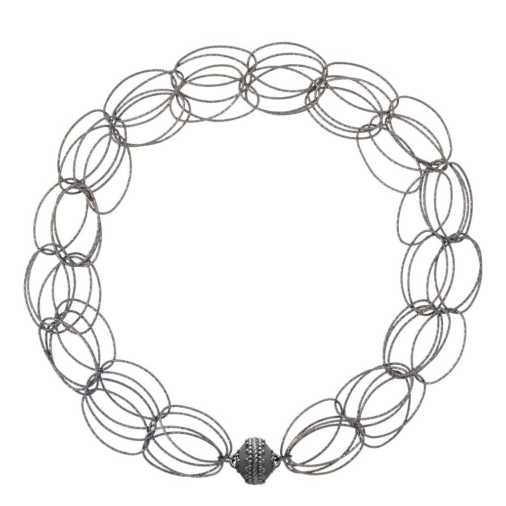 Division Multi-Strand Gunmetal Necklace