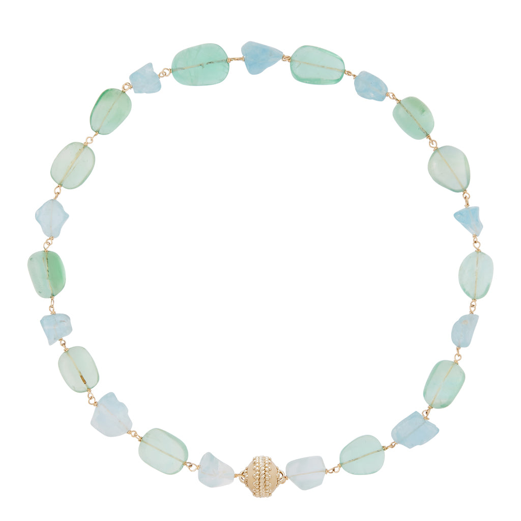Caspian Flourite & Blue Topaz Necklace