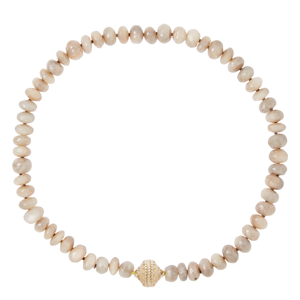 Coated White Moonstone Rhondelle Necklace