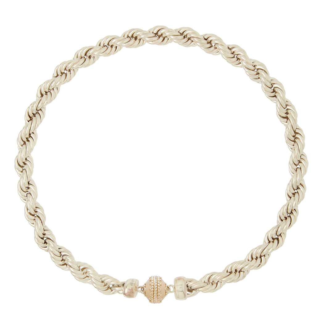 Tibetan Treasure Sterling Silver Twisted Chain Necklace