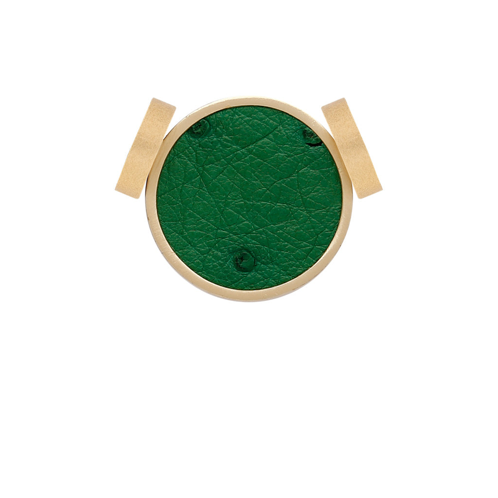 Maria Ostrich Leather Kelly Green Studio Centerpiece