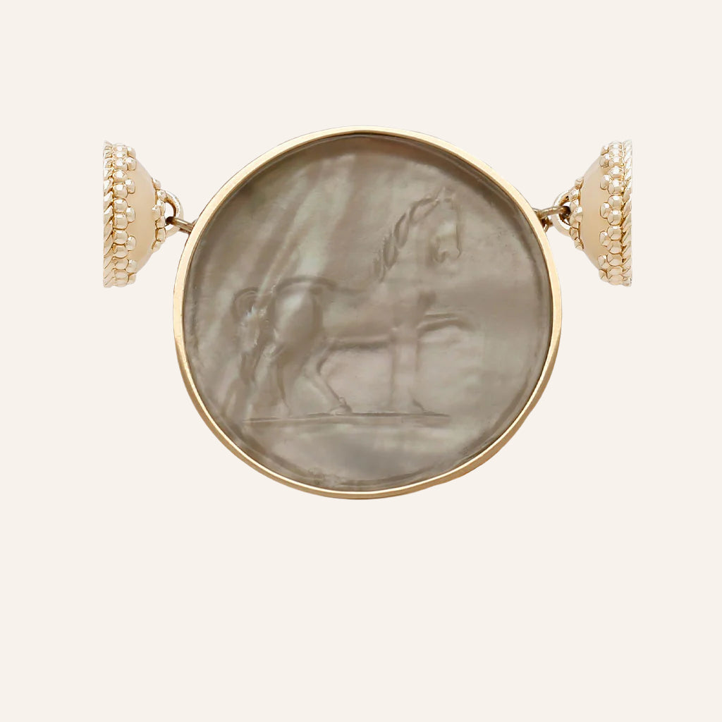 Classic Equine Gray Italian Glass Centerpiece