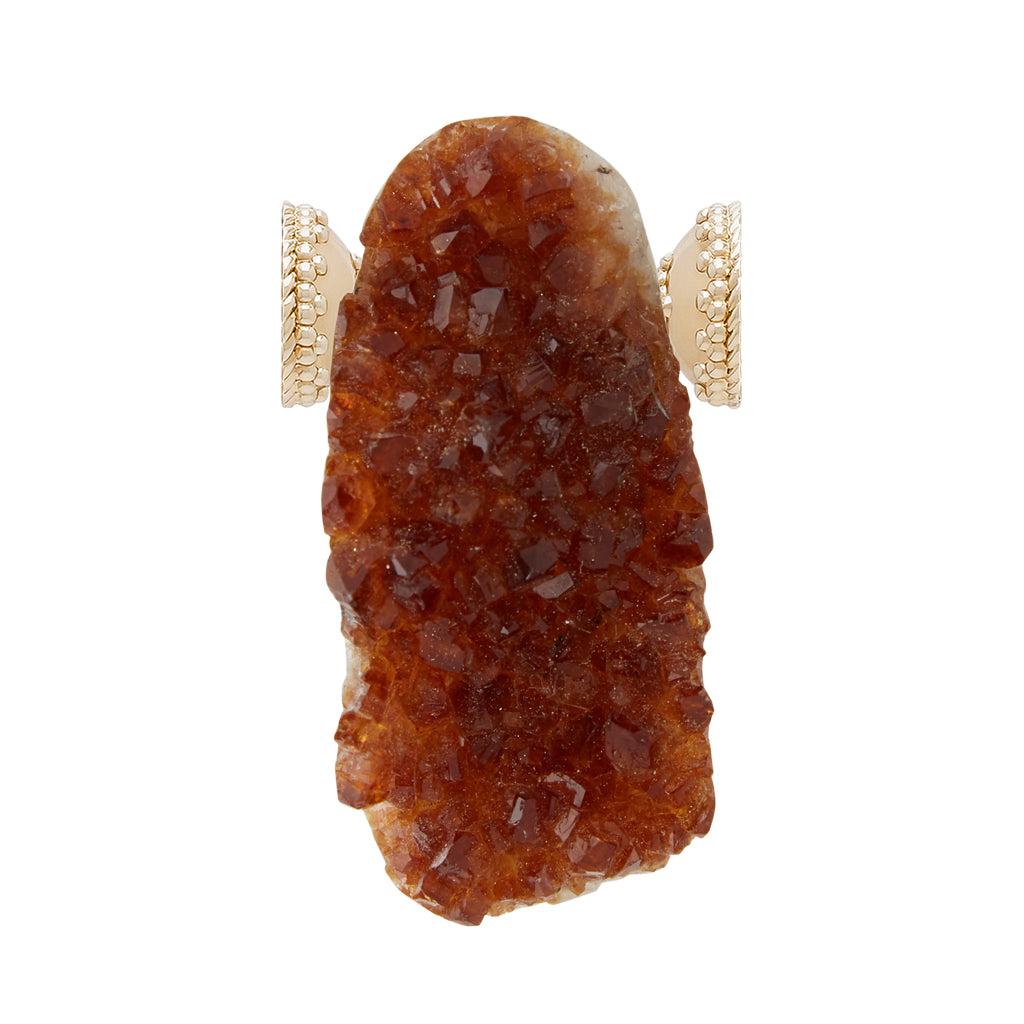 Oblong Dark Citrine Druzy Centerpiece