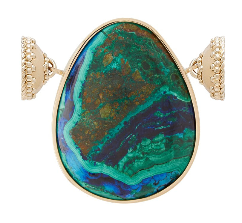 Peruvian Azurite Teardrop Centerpiece