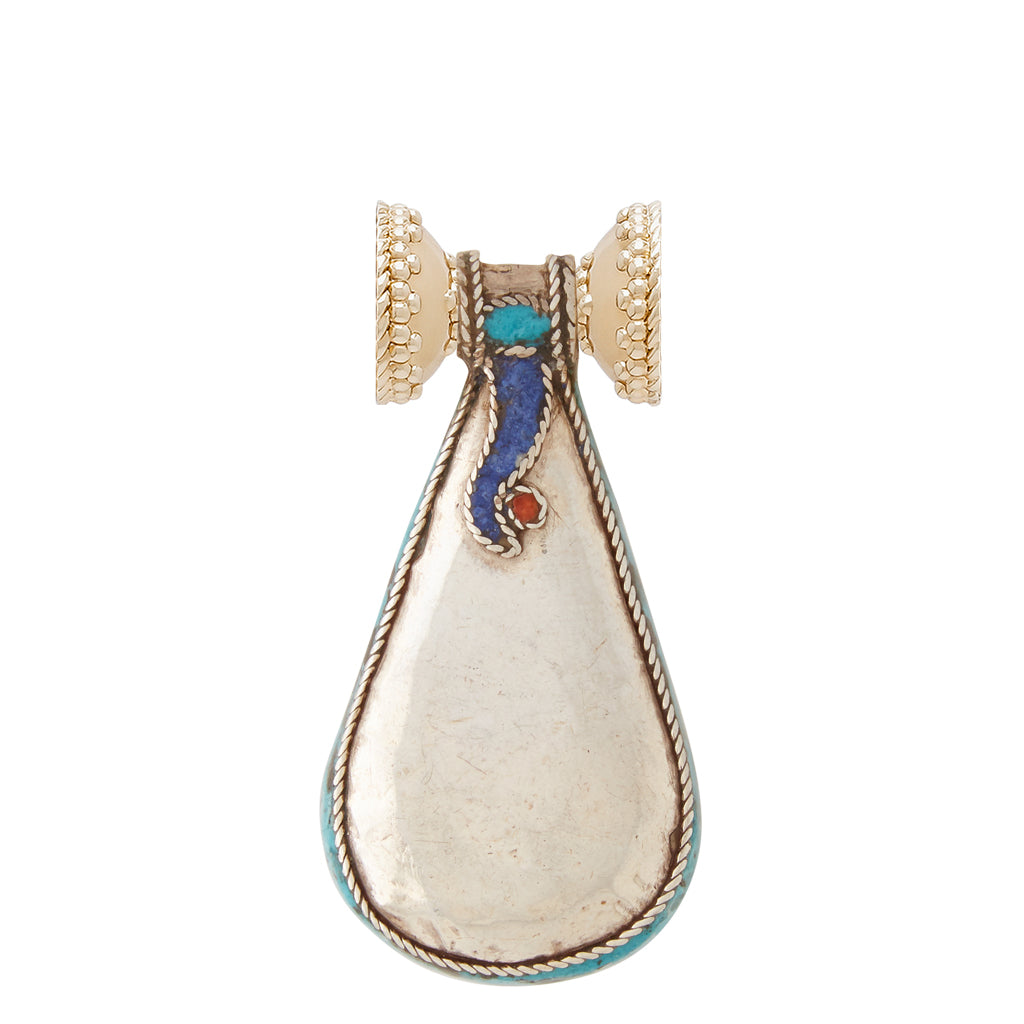 Tibetan Treasure Silver Teardrop Centerpiece