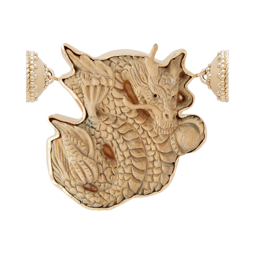 Wood Carved Dragon Centerpiece