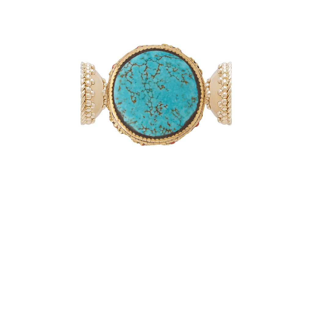 Tibetan Treasure Turquoise Medallion Centerpiece