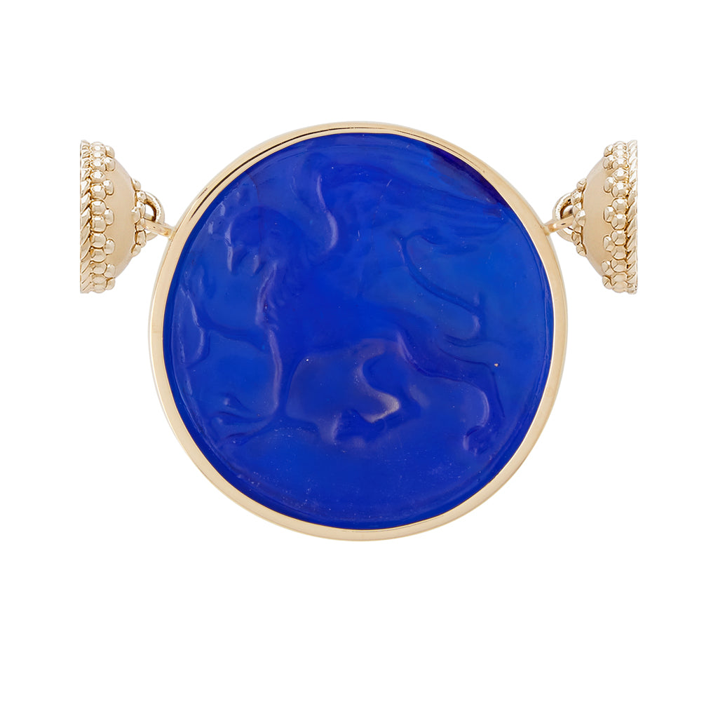 Classic Griffin Tanzanite Italian Glass Centerpiece