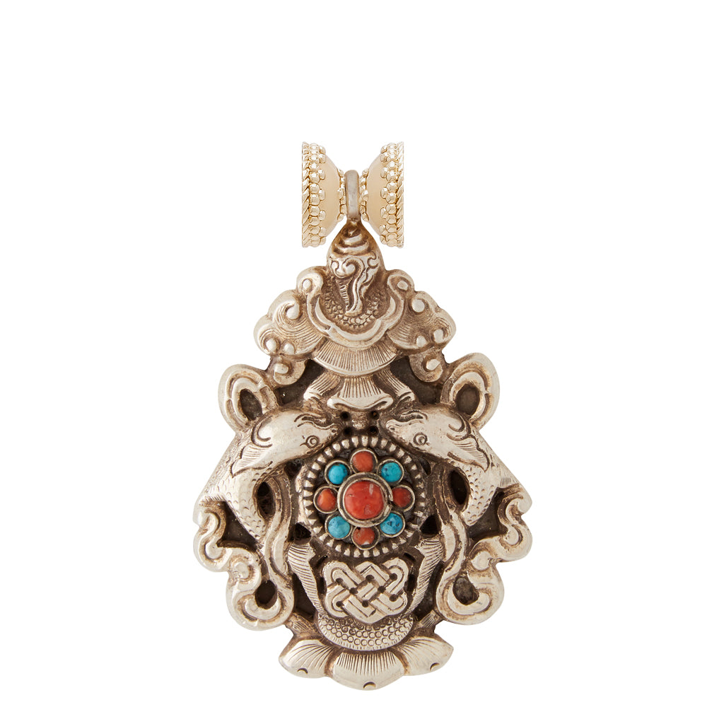 Tibetan Treasure Silver Centerpiece