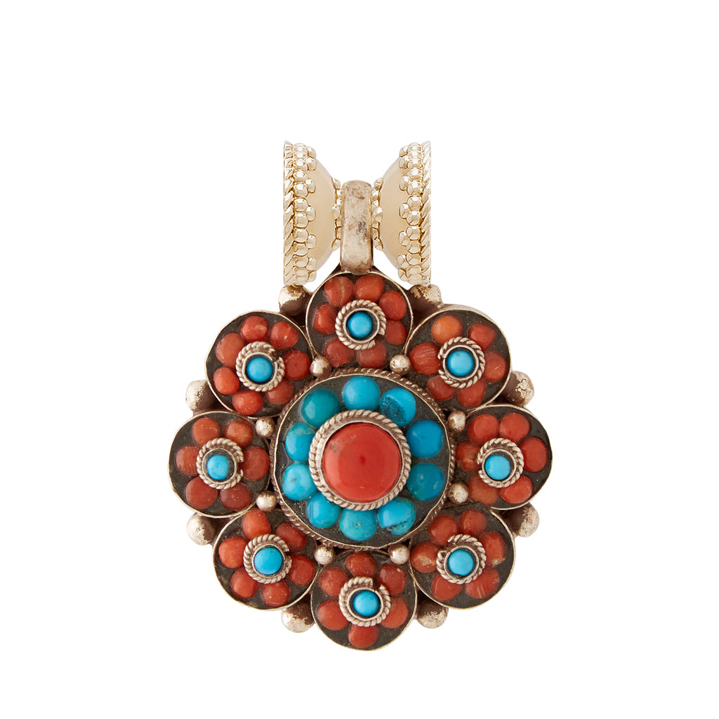 Tibetan Treasure Flower Medallion Centerpiece