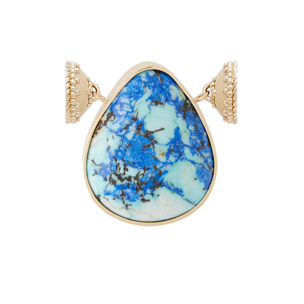 Peruvian Azurite Teardrop Centerpiece