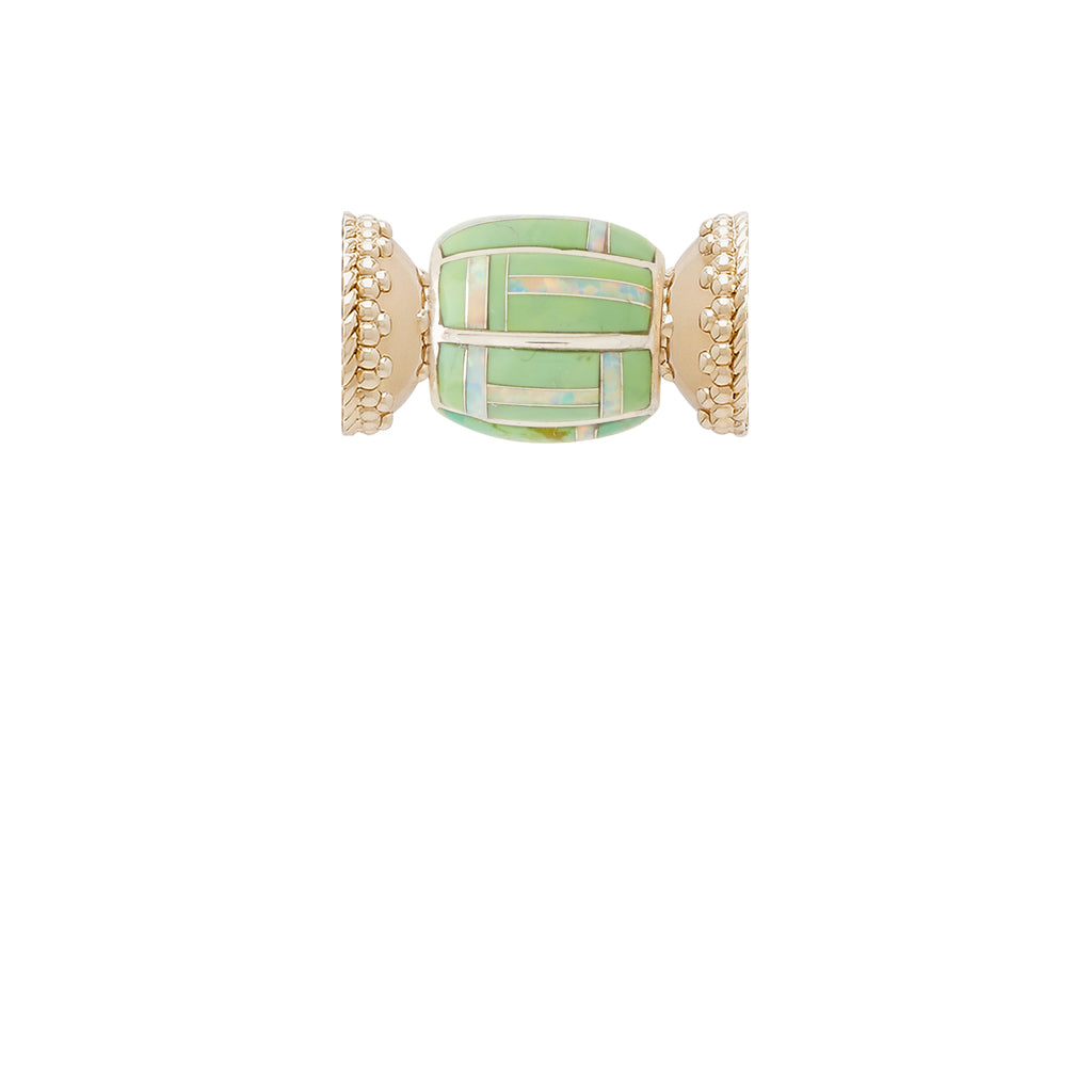 Green Turquoise & Opal Barrel Centerpiece