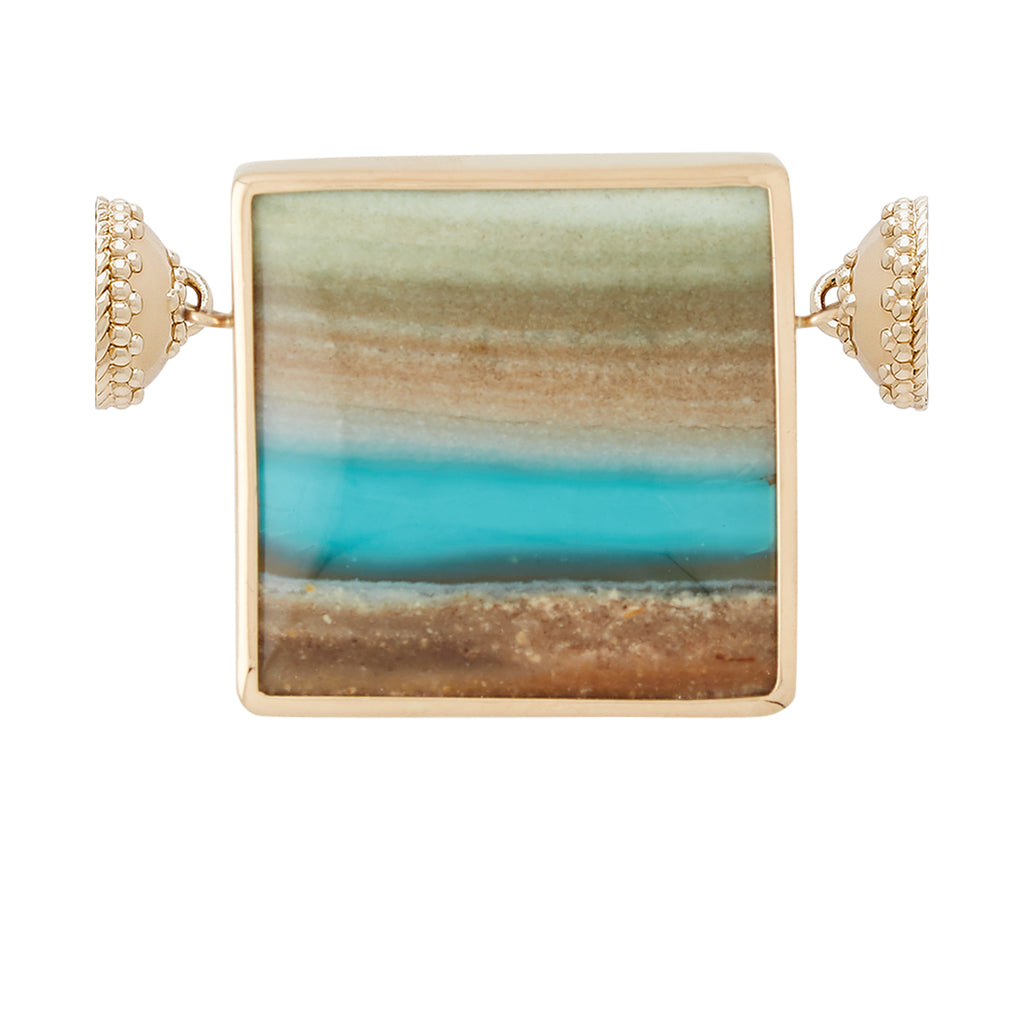 Opalized Petrified Wood Square Centerpiece