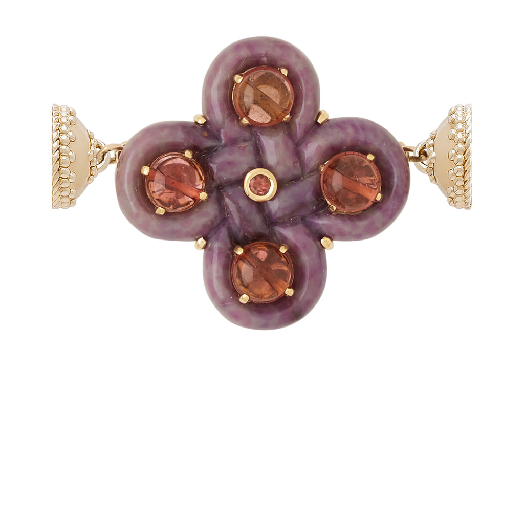 Purple Jade Celtic Knot and Tourmaline Centerpiece