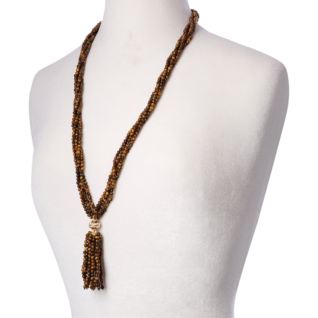 Victoire Tiger's Eye 4mm Tassel