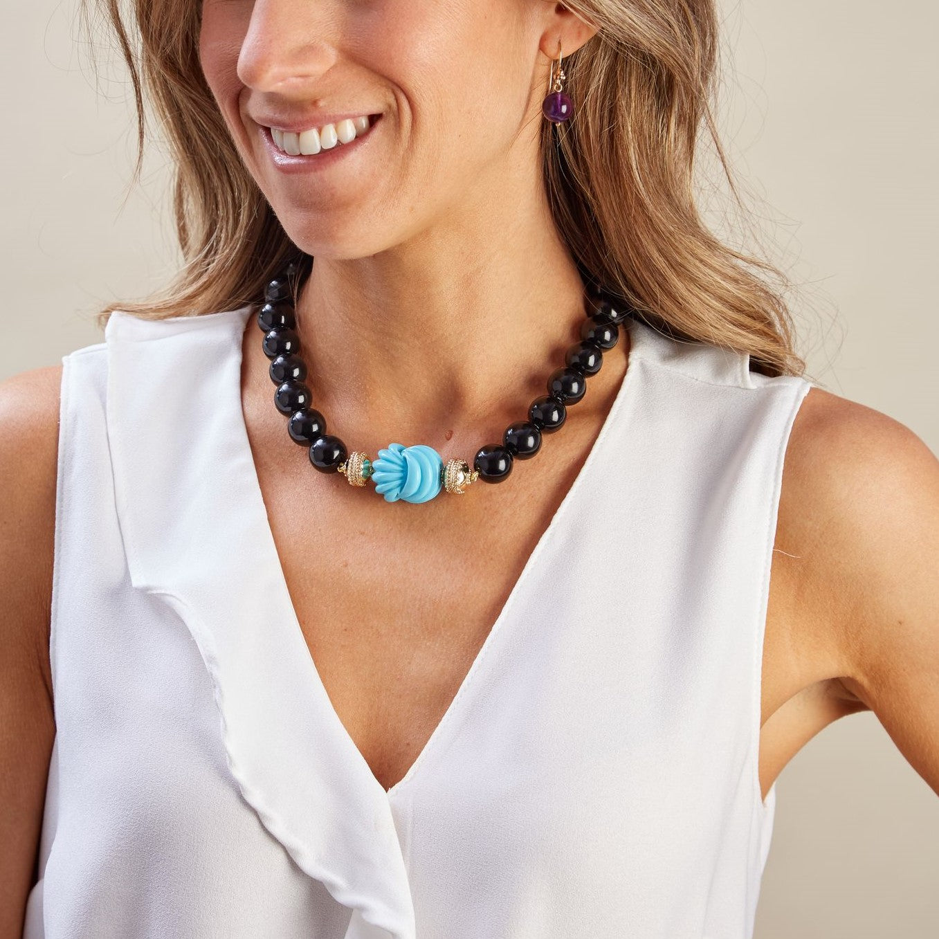 Victoire Black Onyx 16mm Necklace