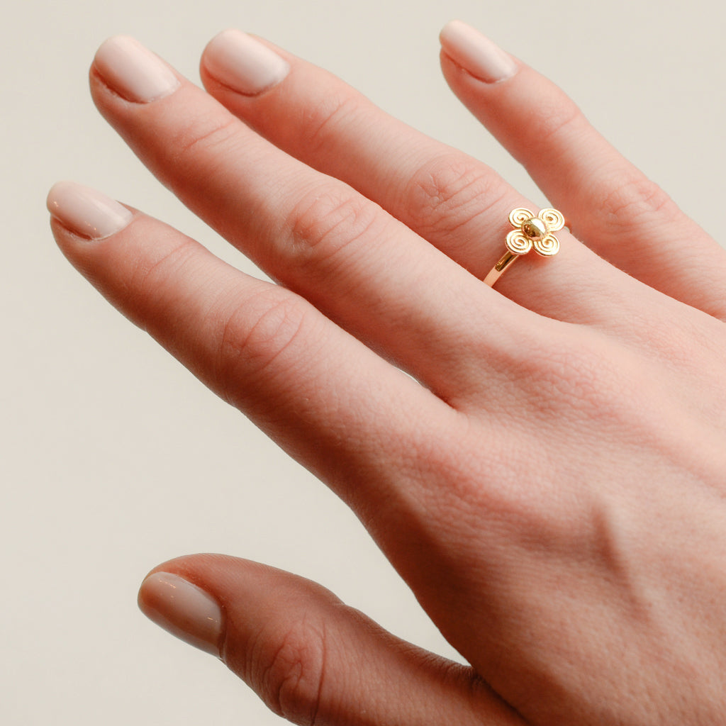 18K Micro Petal Ring