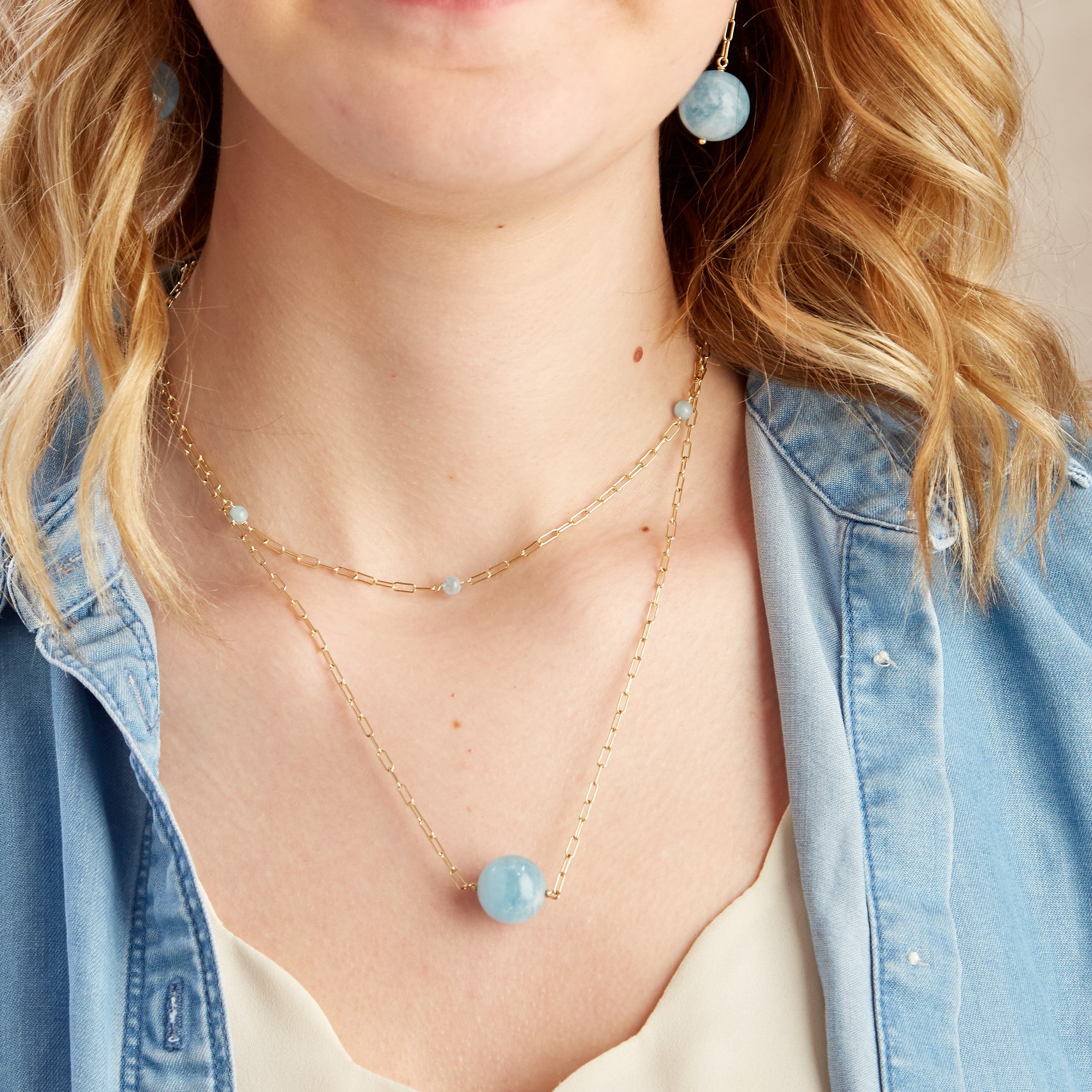 Milli Victoire Aquamarine 4mm Necklace