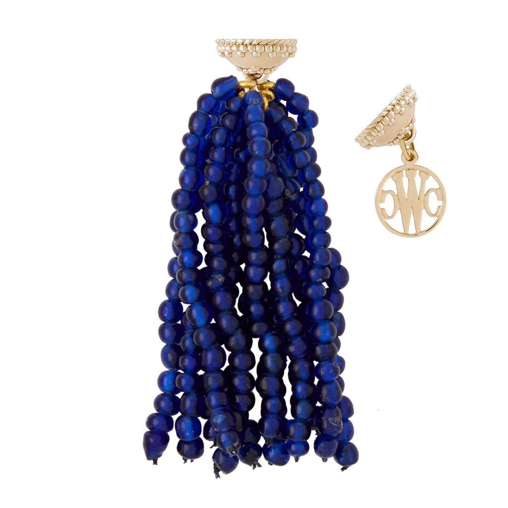 Caviar Royal Blue Czech Glass Tassel