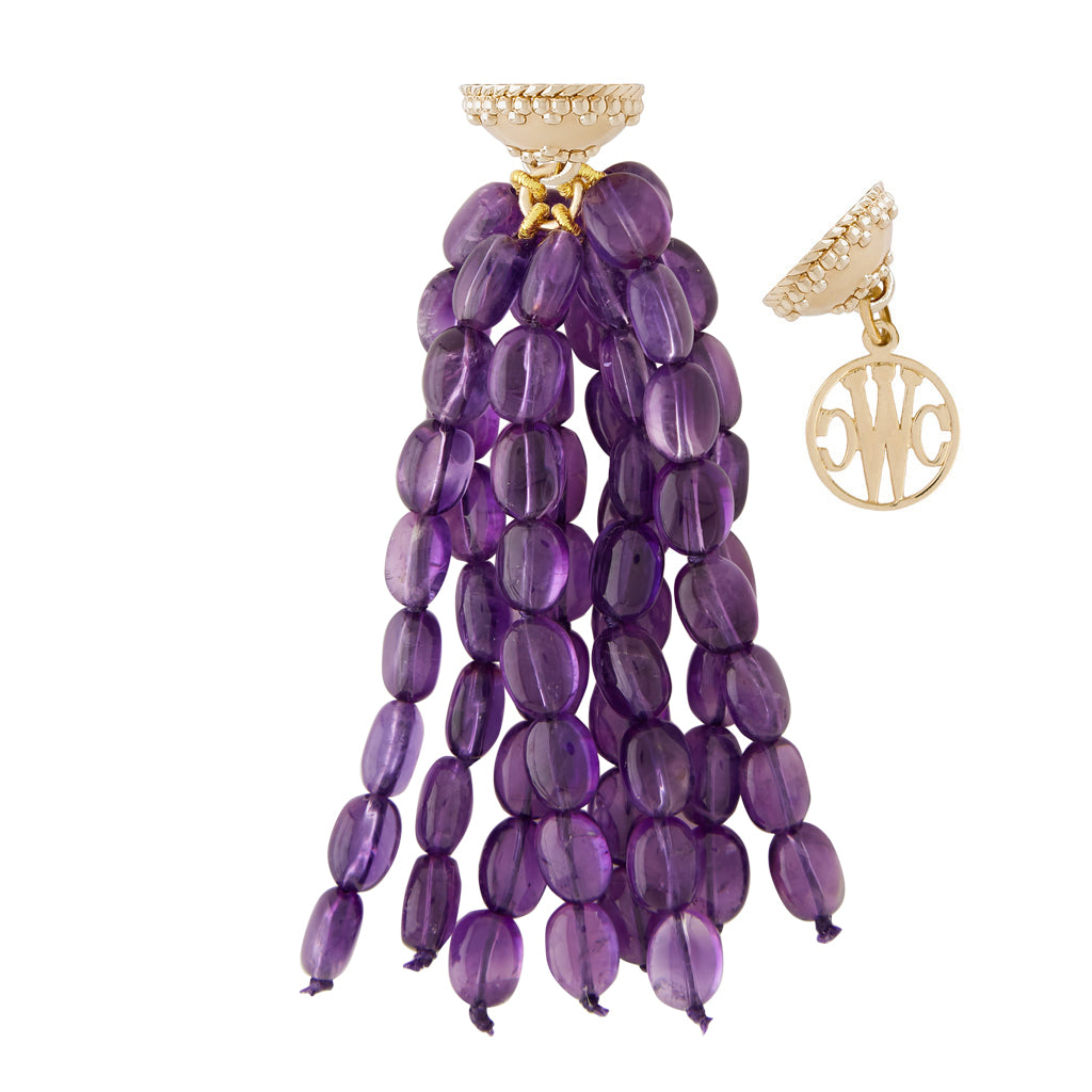 Helen Dark Amethyst Tumbled Tassel