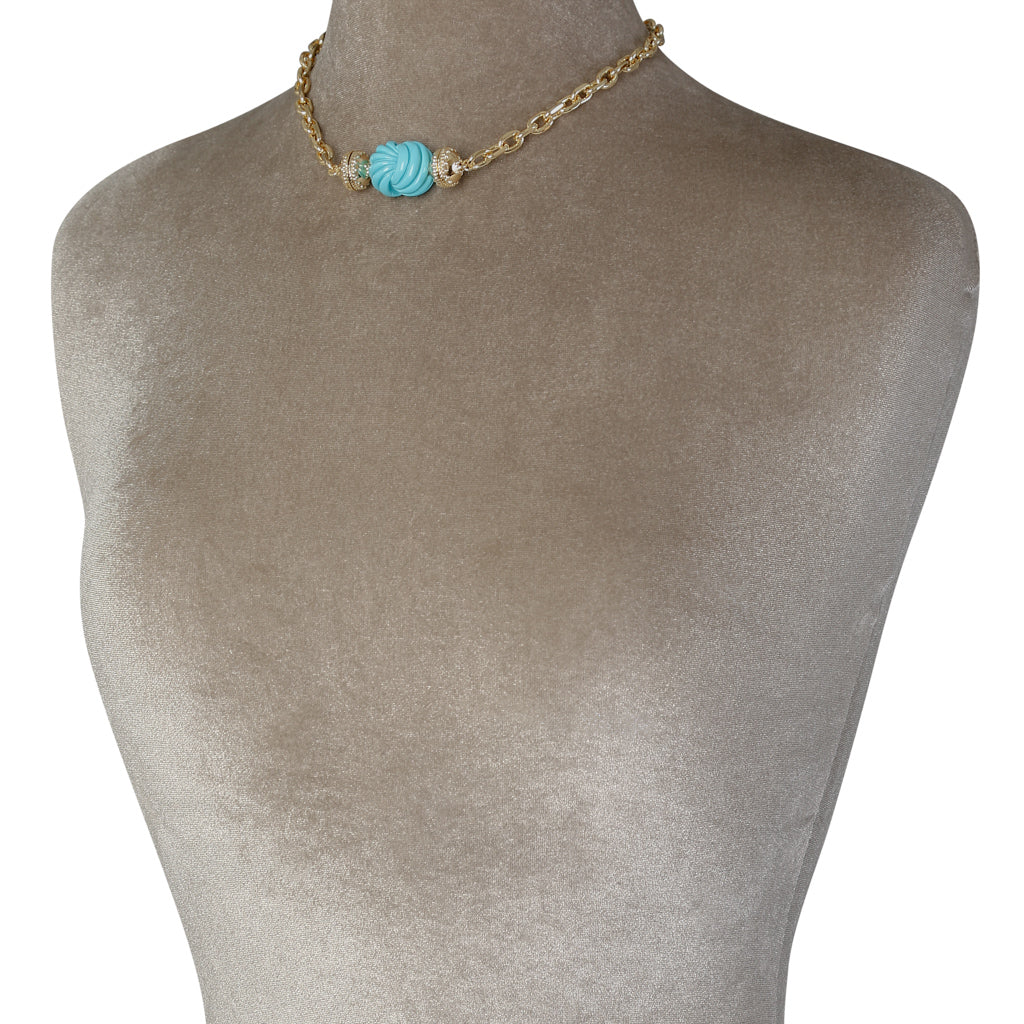 Mini Carved Knot Turquoise Centerpiece