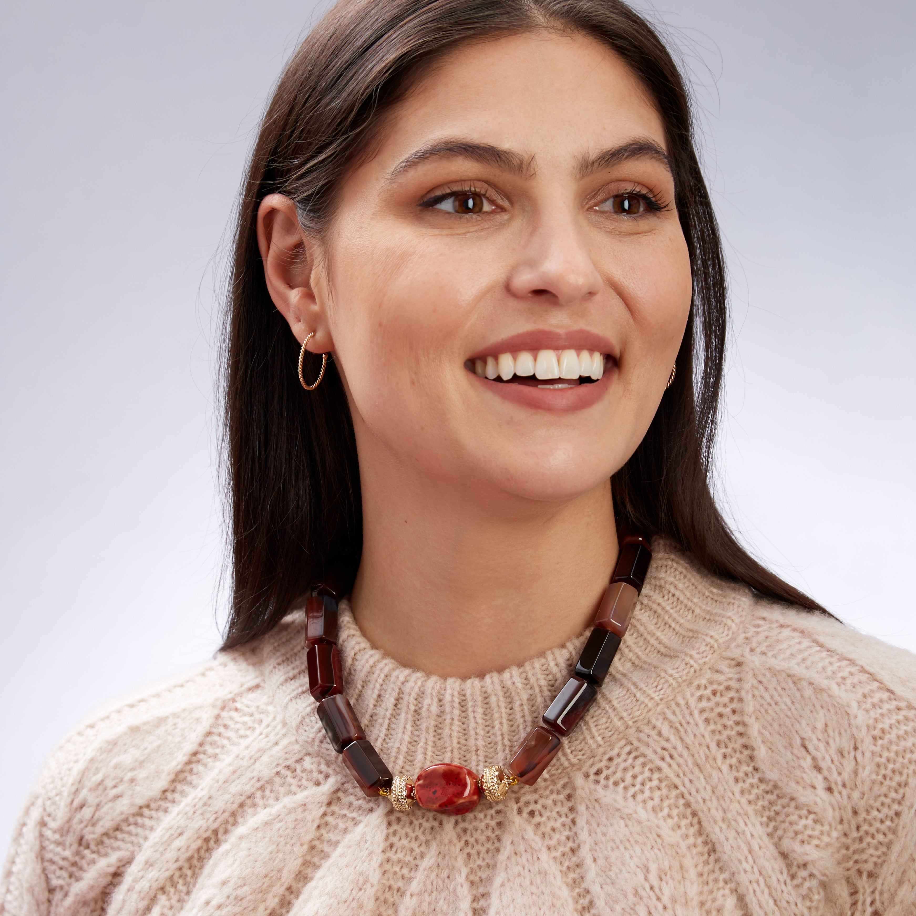 Carnelian Hexagon Necklace