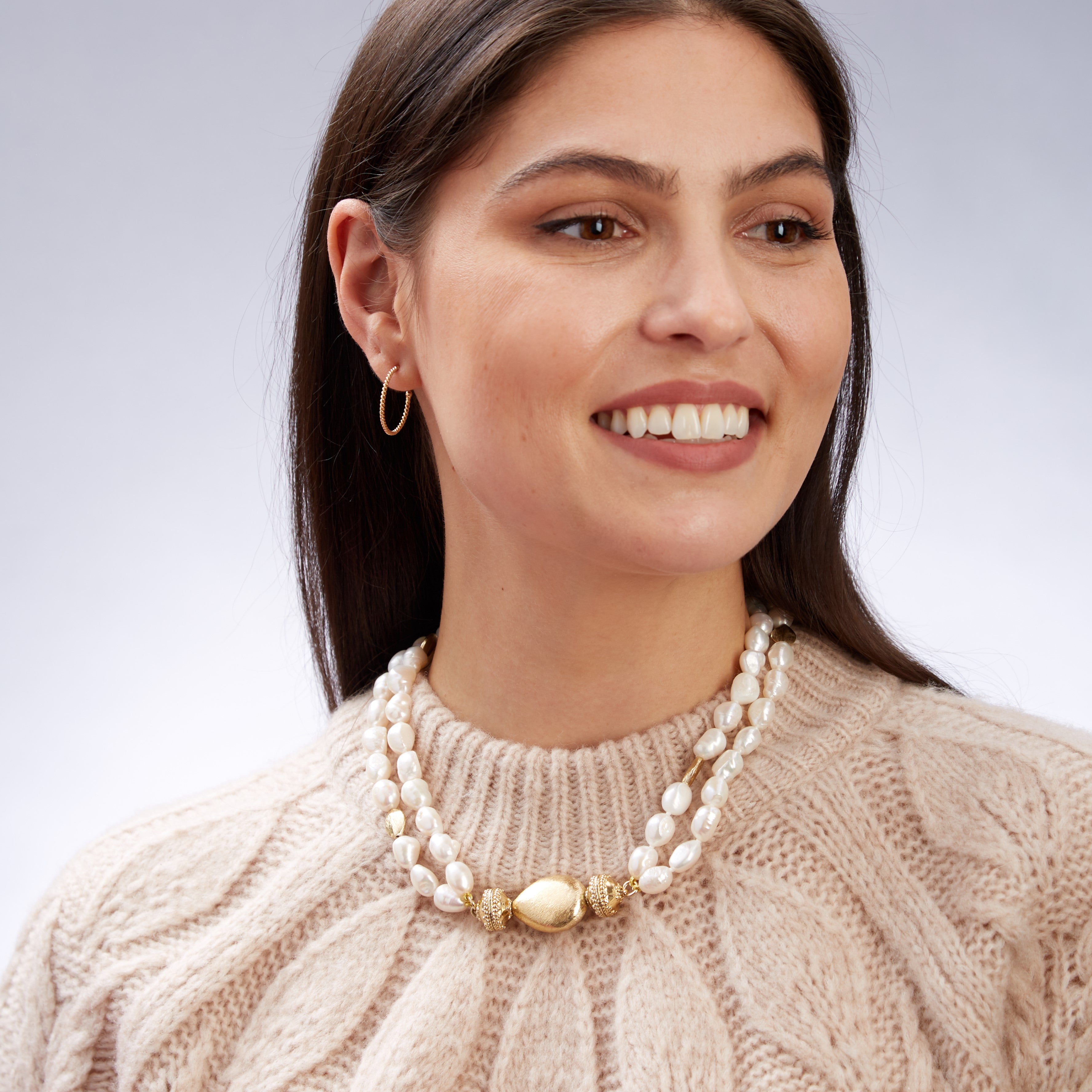 Gold Rush Pearl Double Strand Necklace