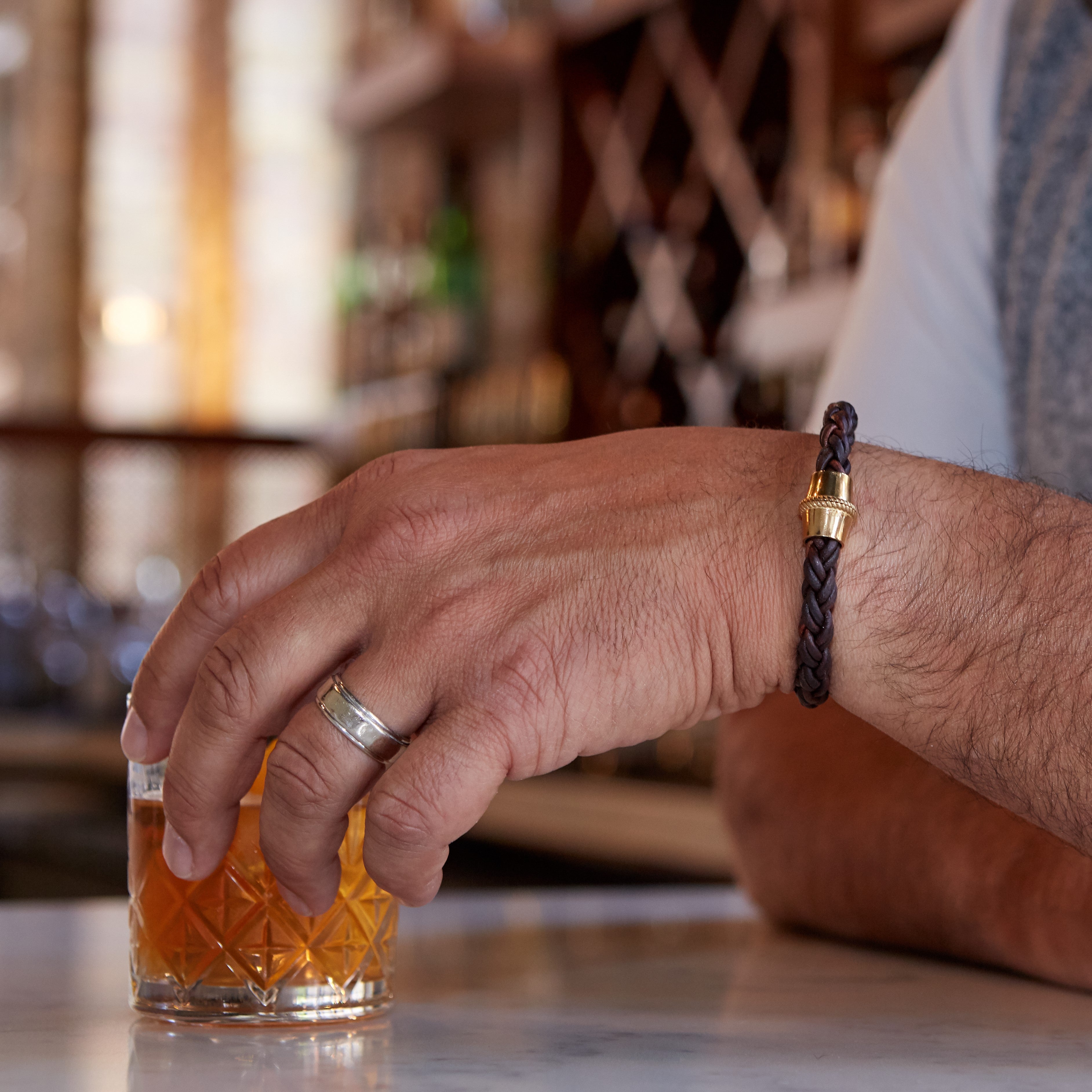 Bolo Brown Leather Vise Bracelet