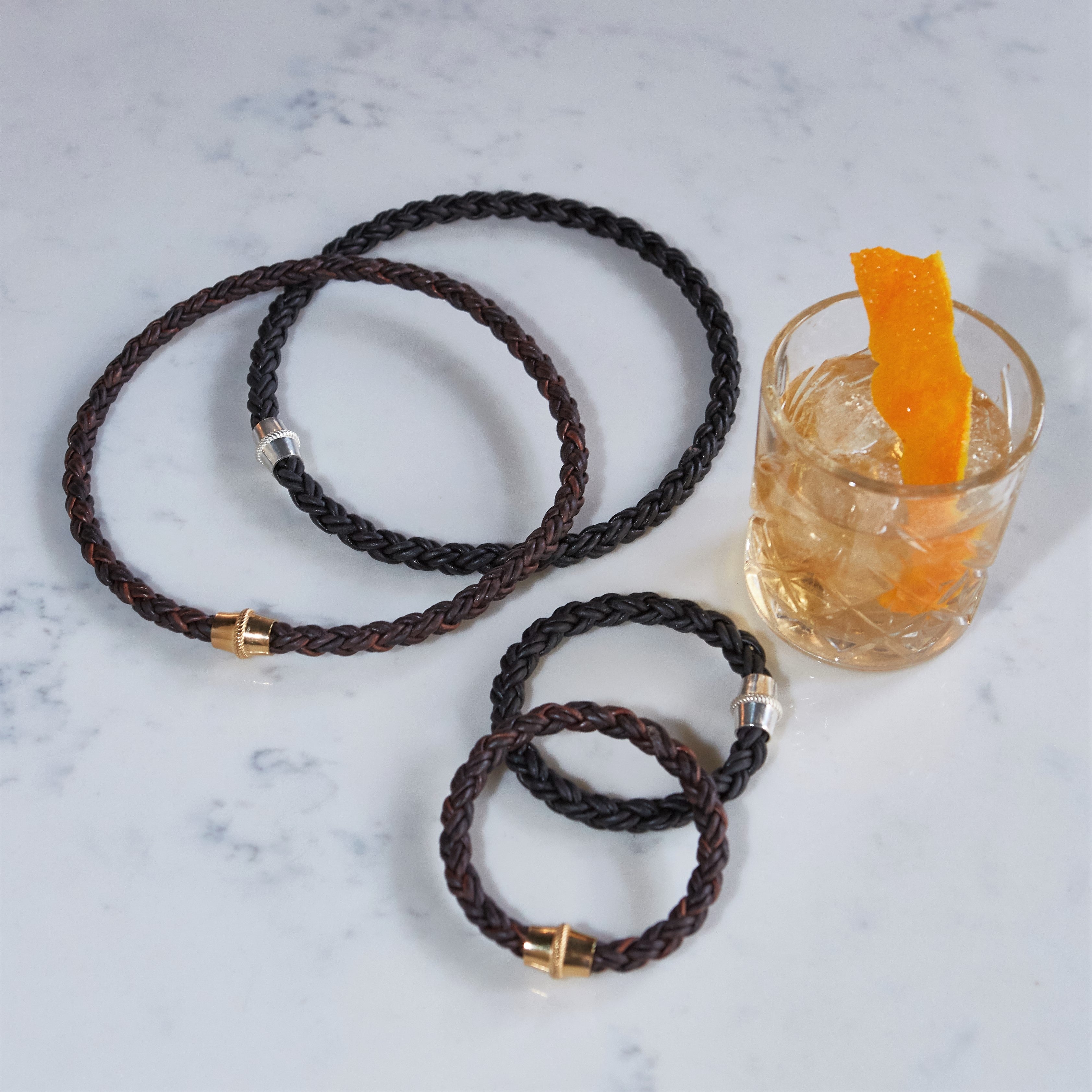 Bolo Black Leather Vise Necklace